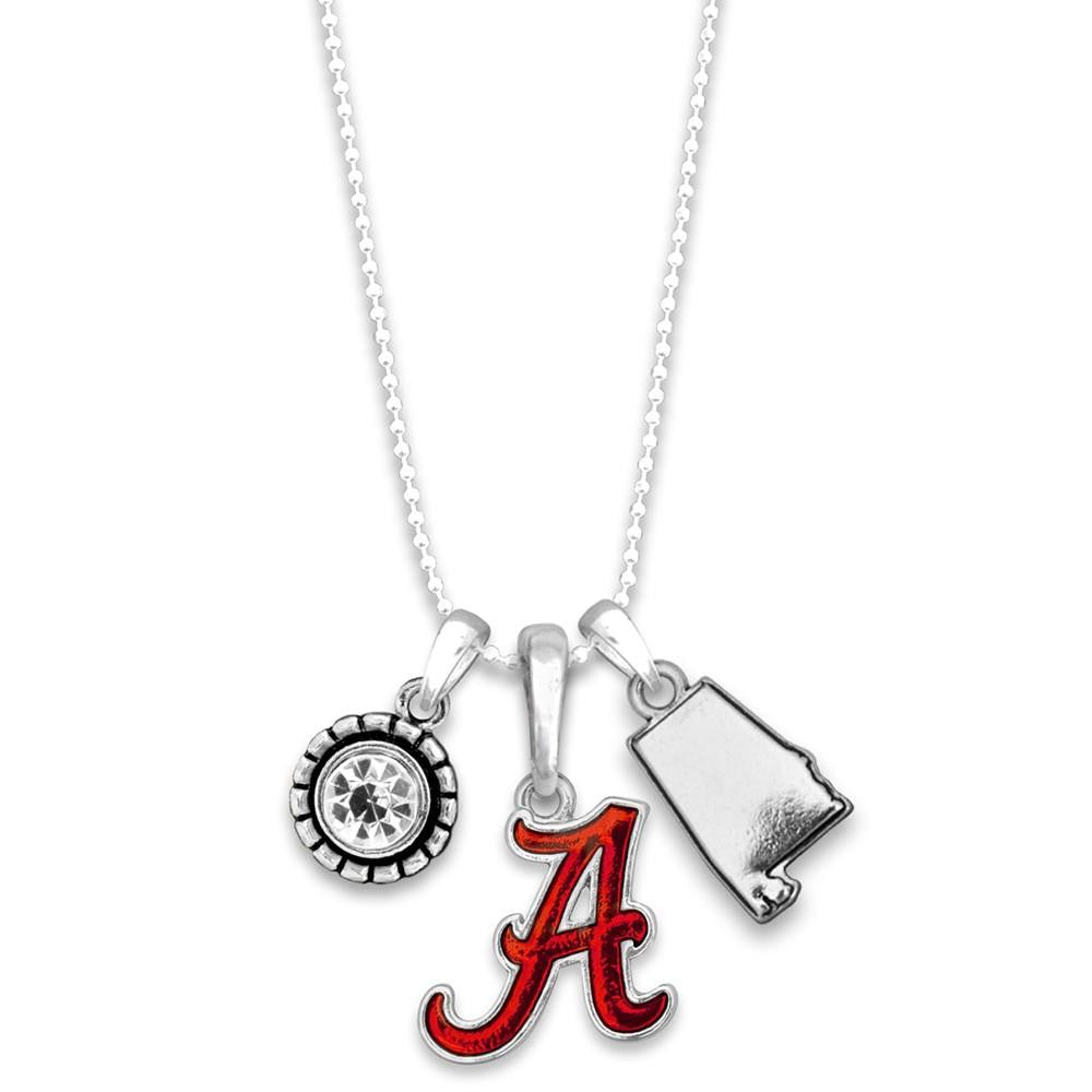 Alabama Crimson Tide Jewel Charm Necklace-Necklace-Lagniappe Junk 