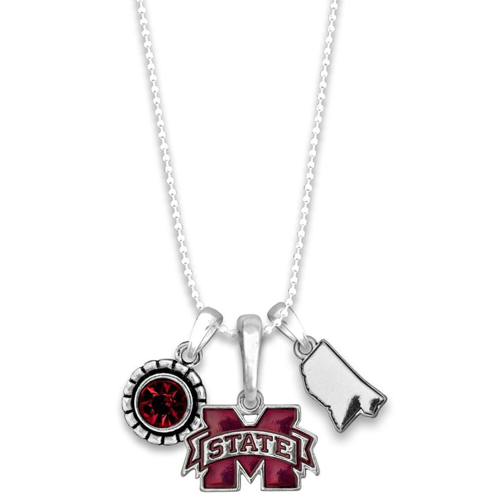 Game Day State Jewel Charm Necklace-Necklaces-Lagniappe Junk 