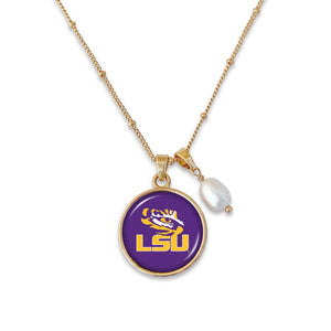 LSU Pearl Accent Game Day Necklace-Necklace-Lagniappe Junk 