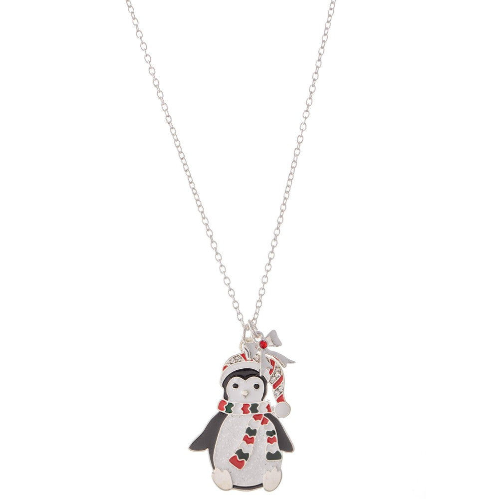 Christmas Penguin Necklace-NECKLACE-Lagniappe Junk 
