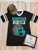 Cargar imagen en el visor de la galería, Crazy Train Hometown Hustle - Leopard Football Helmet - Game Day Top-Tops-Lagniappe Junk 
