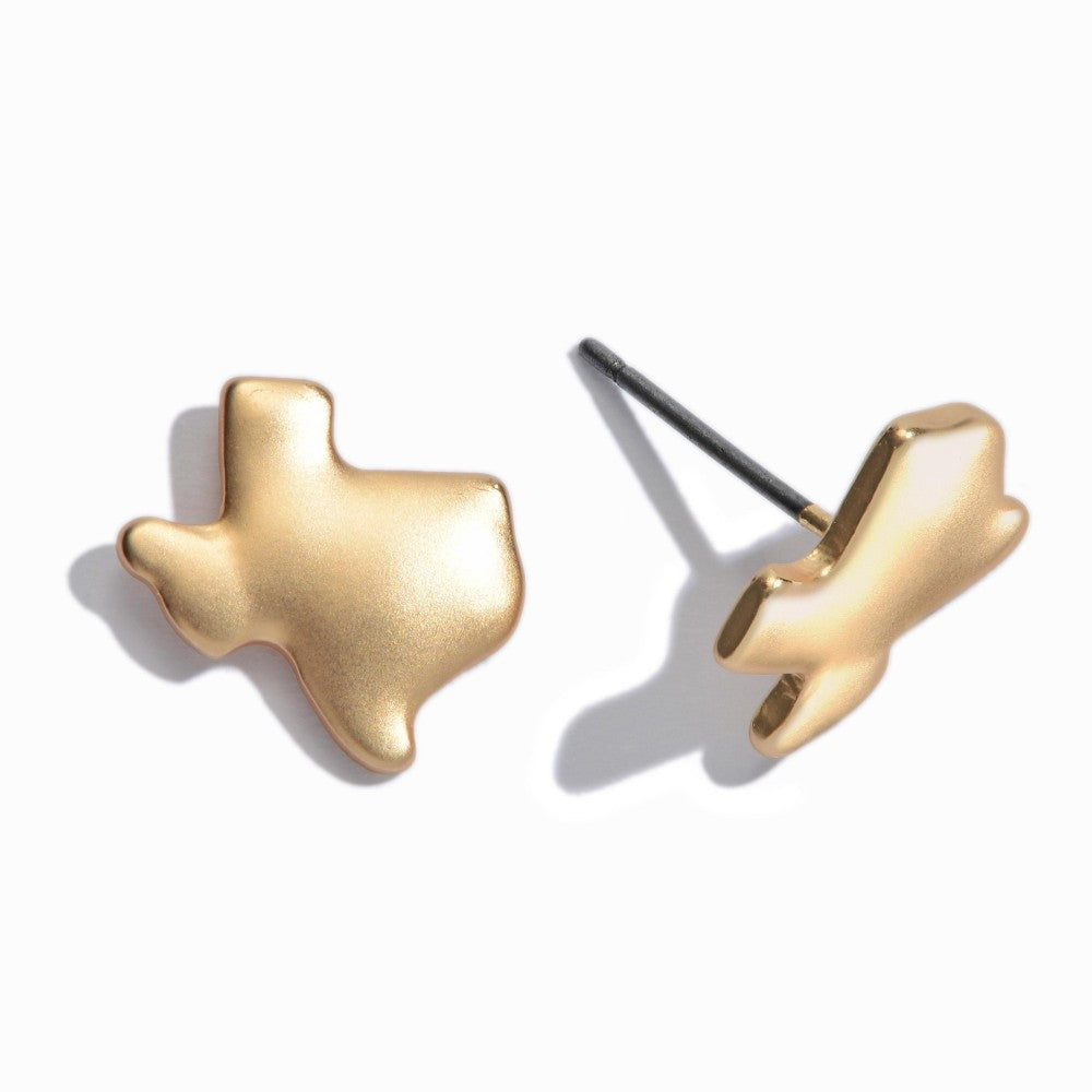 Texas State Stud Earrings-earrings-Lagniappe Junk 