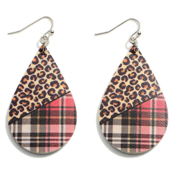 Leopard Print / Buffalo Plaid Earrings-Earrings-Lagniappe Junk 