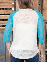 Load image into Gallery viewer, &quot;Home Sweet Home&quot; State of Arkansas Lace Sleeve Raglan Top-Tops-Lagniappe Junk 
