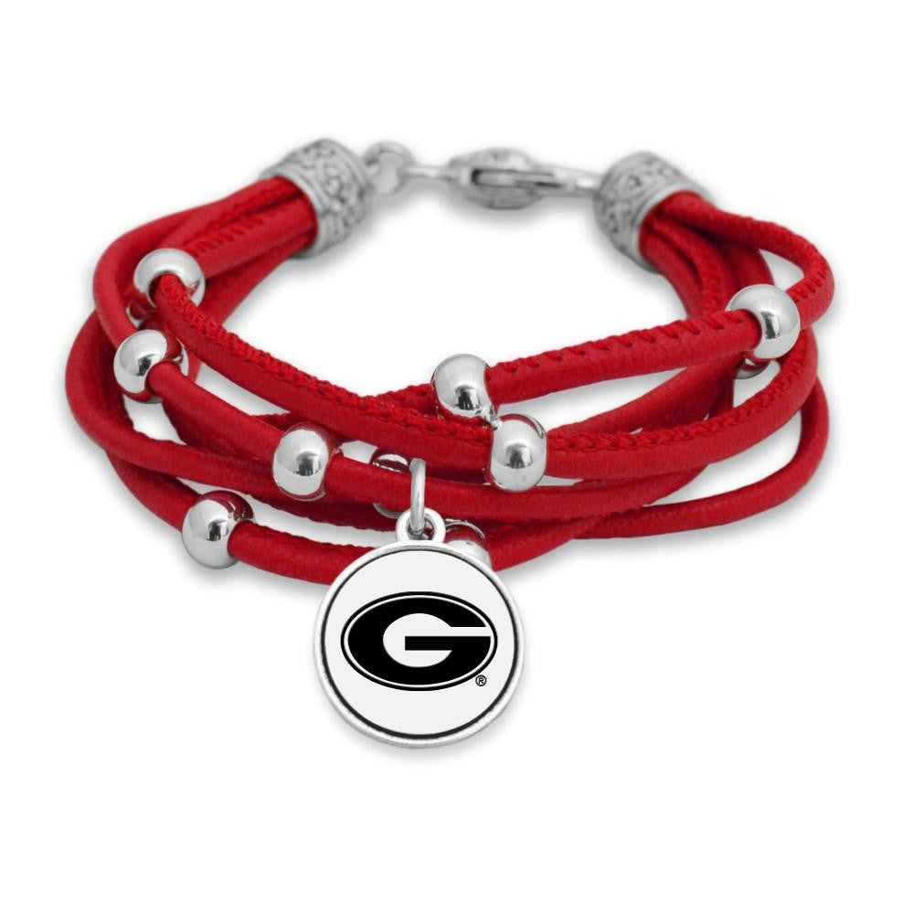 Georgia Bulldogs Leather Cord Bracelet-Bracelet-Lagniappe Junk 
