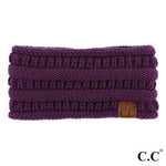 Carica l&#39;immagine nel visualizzatore di Gallery, LSU Purple Solid Purple Knit Ponytail Headwrap-Beanie-Lagniappe Junk 
