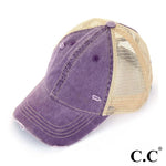Load image into Gallery viewer, LSU Purple C.C. High Ponytail Cap-Ponytail Cap-Lagniappe Junk 
