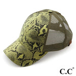 Cargar imagen en el visor de la galería, C.C. Snakeskin Pattern High Ponytail Cap-Ponytail Cap-Lagniappe Junk 
