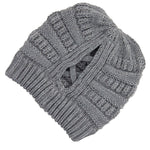Load image into Gallery viewer, C.C Criss-Cross Ponytail Beanie-Beanie-Lagniappe Junk 
