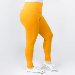 Mustard New Mix Peach Skin Leggings-Leggings-Lagniappe Junk 