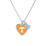 Cargar imagen en el visor de la galería, Game Day Heart Charm Necklace With Rhinestone Accent-Necklace-Lagniappe Junk 
