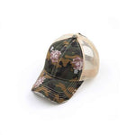 Load image into Gallery viewer, C.C Floral Camouflage Mesh High Ponytail Cap-Baseball Cap-Lagniappe Junk 
