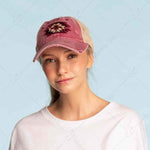 Load image into Gallery viewer, C.C Aztec Embroidered Patch Mesh High Ponytail Baseball Cap-Baseball Cap-Lagniappe Junk 
