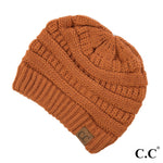 Load image into Gallery viewer, C.C. Solid High Ponytail Beanie-Beanie-Lagniappe Junk 

