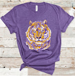 Cargar imagen en el visor de la galería, LSU Purple and Gold Tiger Graphic Tee-Clothing-Lagniappe Junk 
