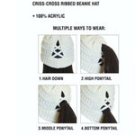 Load image into Gallery viewer, C.C Criss-Cross Ponytail Beanie-Beanie-Lagniappe Junk 
