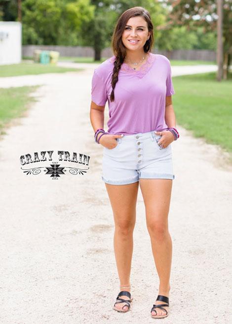 Crazy Train Clothing: Very Fave Lace Top-Tops-Lagniappe Junk 