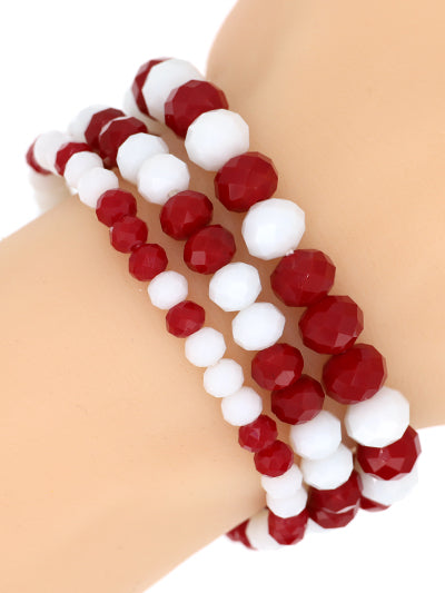 University of Alabama Jewelry / Alabama Crimson Tide Beaded Stretch Bracelet Set-Lagniappe Junk 