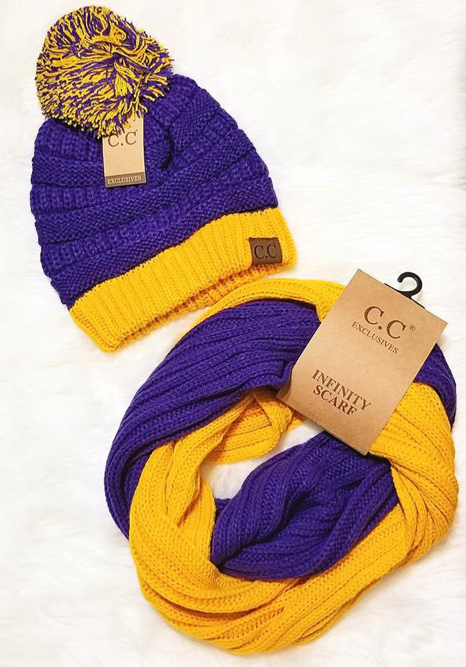 LSU Purple and Gold CC Game Day Infinity Scarf-Lagniappe Junk 