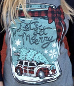 Load image into Gallery viewer, Rowdy Crowd &quot;Lets Get Merry&quot; Christmas Baseball Tee-Lagniappe Junk 
