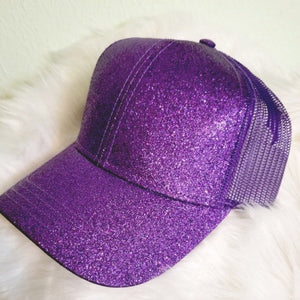 LSU Purple C.C. Glitter Ponytail Cap-Ponytail Cap-Lagniappe Junk 
