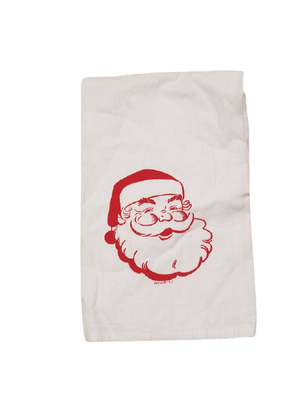 Santa Claus Flour Sack Dish Towel - Christmas Kitchen Decor-Lagniappe Junk 