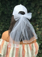 Load image into Gallery viewer, Bride/Just Married Embroidered CC Ball Cap with Veil-Baseball Cap-Lagniappe Junk 
