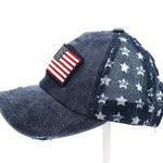 Cargar imagen en el visor de la galería, Distressed American Flag / USA Star CC Ball Cap-Baseball Cap-Lagniappe Junk 
