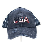 Загрузить изображение в средство просмотра галереи, Distressed American Flag / USA Star CC Ball Cap-Baseball Cap-Lagniappe Junk 

