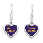 Load image into Gallery viewer, LSU Geaux Tigers Slogan Earrings or Necklace Jewelry Set-Necklace-Lagniappe Junk 
