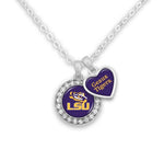 Cargar imagen en el visor de la galería, LSU Geaux Tigers Slogan Earrings or Necklace Jewelry Set-Necklace-Lagniappe Junk 
