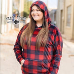 Load image into Gallery viewer, Crazy Train Mountain Top Hoodie – Buffalo Check-Hoodie-Lagniappe Junk 
